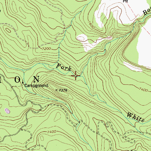 Topographic Map of Bog Creek, AZ