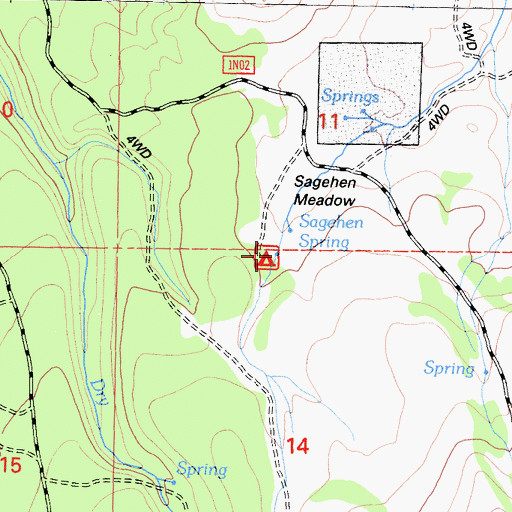 Topographic Map of Sagehen Spring, CA