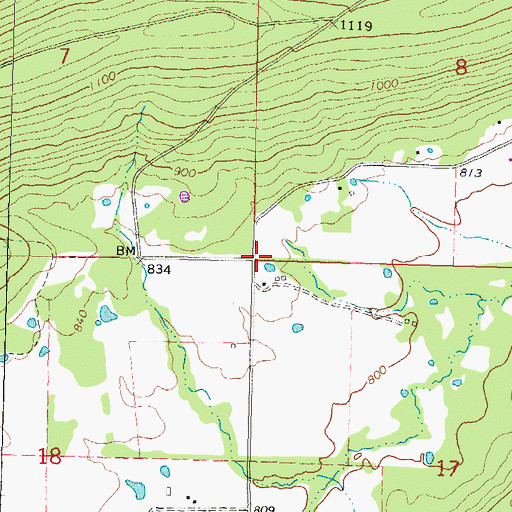 Topographic Map of Union Chapel Fire Department, OK