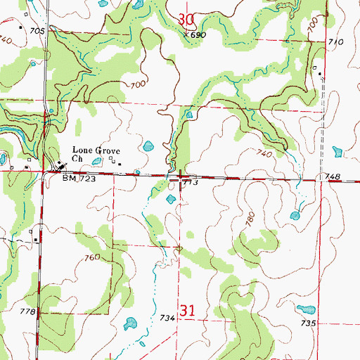 Topographic Map of Tannehill Volunteer Fire Department Substation 3, OK