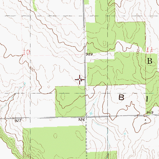 Topographic Map of Big Bend Volunteer Fire Department, OK