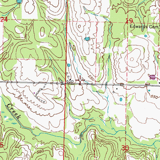 Topographic Map of Hall Volunteer Fire Department, OK