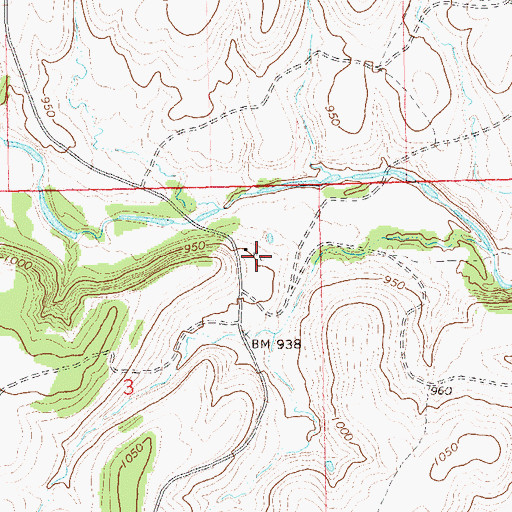 Topographic Map of Tallgrass Prairie Rural Fire Department, OK