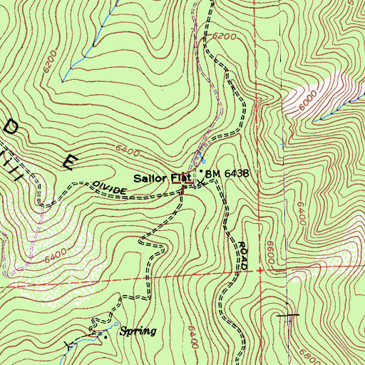 Topographic Map of Sailor Flat, CA