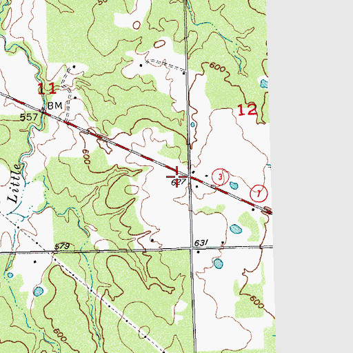 Topographic Map of Lane Fire District, OK