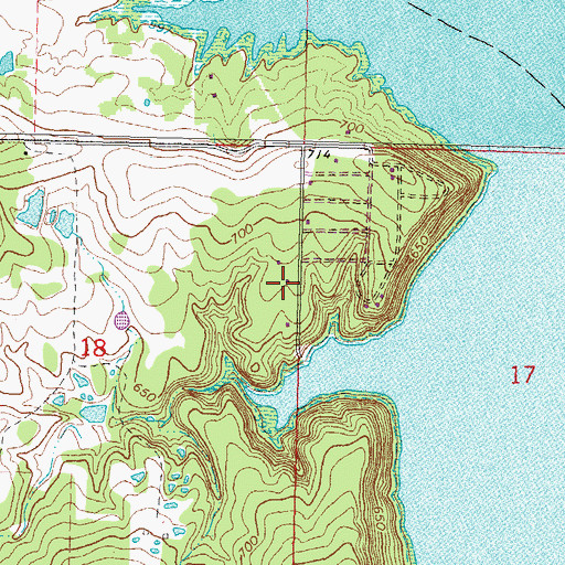 Topographic Map of Gaines Creek Volunteer Fire Department Station 1, OK
