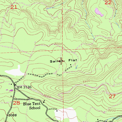 Topographic Map of Sailor Flat, CA