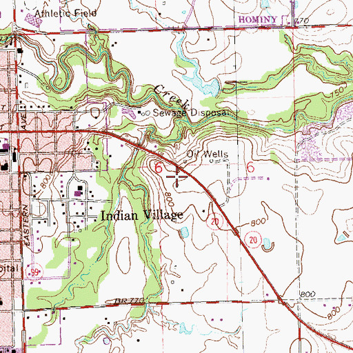 Topographic Map of Hominy Ranchers Rural Fire Department, OK