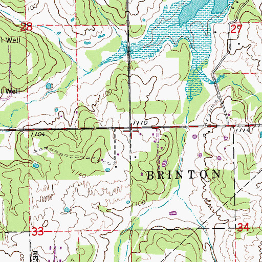 Topographic Map of Bethel Acres Fire Department Station 2, OK