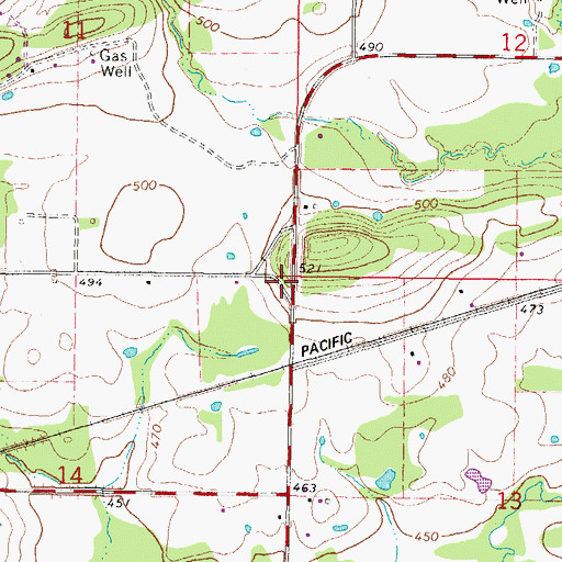 Topographic Map of Hog Eye Volunteer Fire Department, OK
