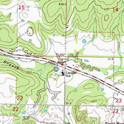 Topographic Map of Rural Fire Protection District 1 Sequoyah, OK