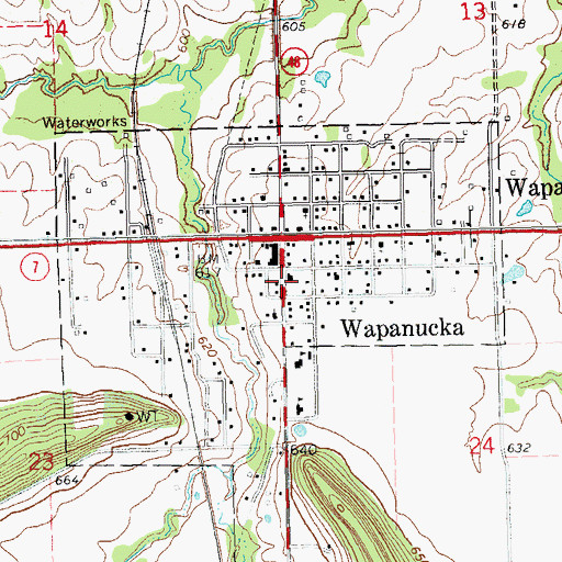 Topographic Map of Wapanucka Fire Department, OK