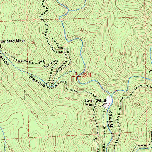 Topographic Map of Sailor Ravine, CA