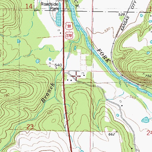 Topographic Map of United States Forest Service Choctaw Work Center, OK