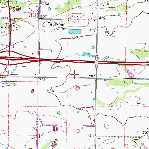 Topographic Map of Muldrow Fire Department Station 2, OK