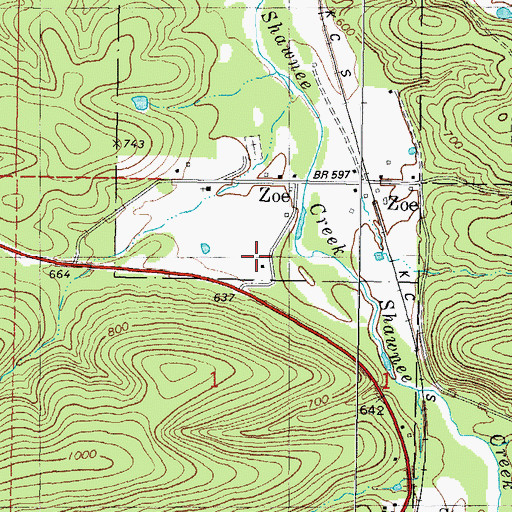 Topographic Map of Stapp Zoe Volunteer Fire Department, OK