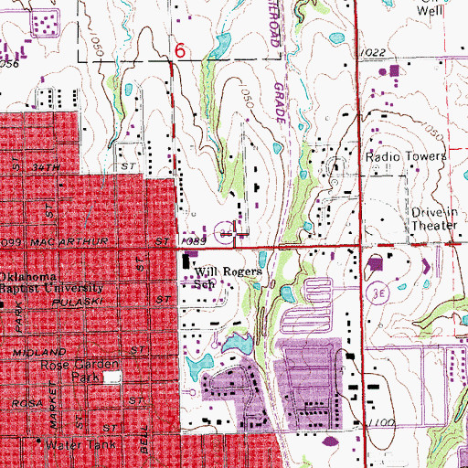 Topographic Map of Shawnee Fire Department Station 3, OK