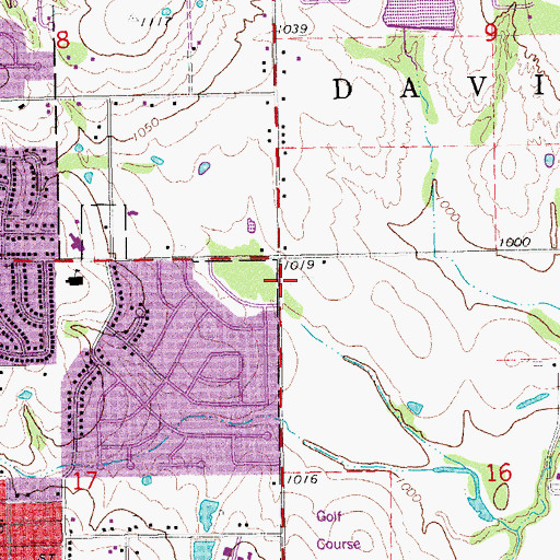 Topographic Map of Shawnee Fire Department Station 2, OK