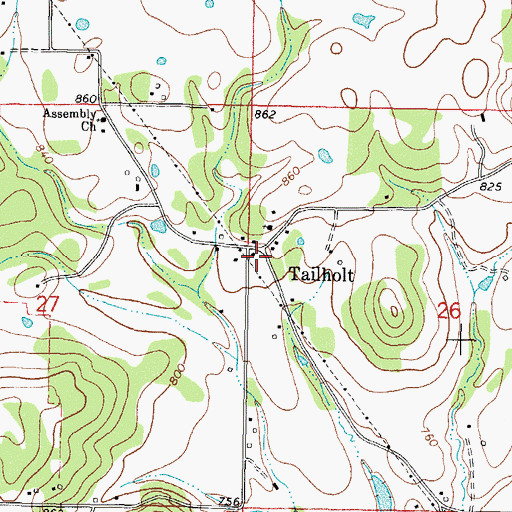 Topographic Map of Welling Tri - Community Fire Department Station 3, OK
