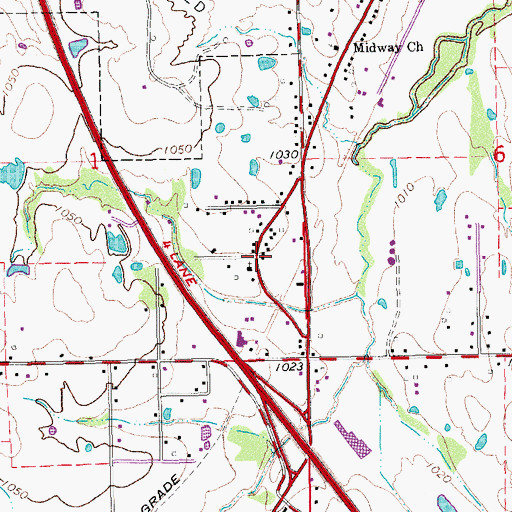 Topographic Map of Tecumseh Fire Department Station 2, OK