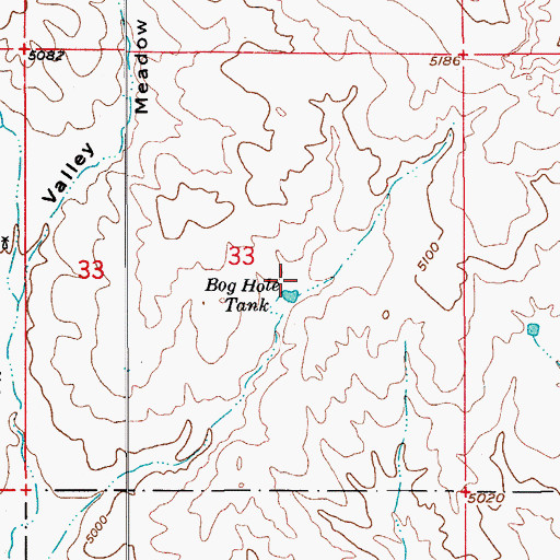 Topographic Map of Bog Hole Tank, AZ