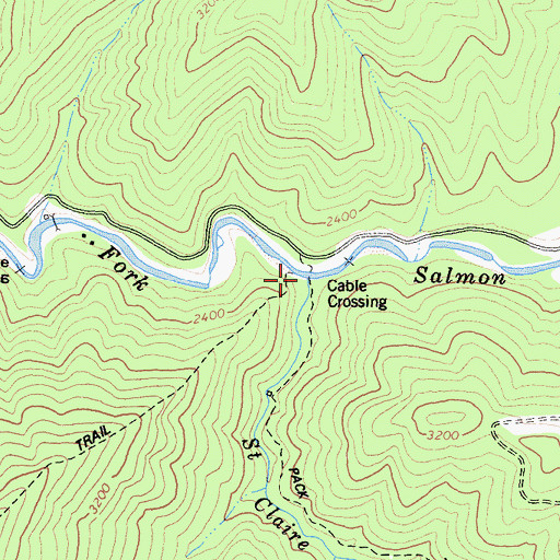 Topographic Map of Sainte Claire Creek, CA