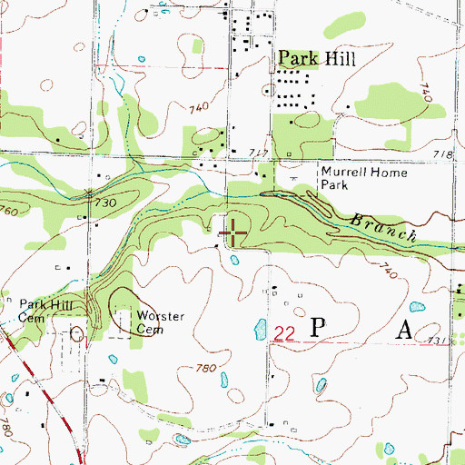 Topographic Map of Oklahoma Department of Agriculture Forestry Northeast Area, OK