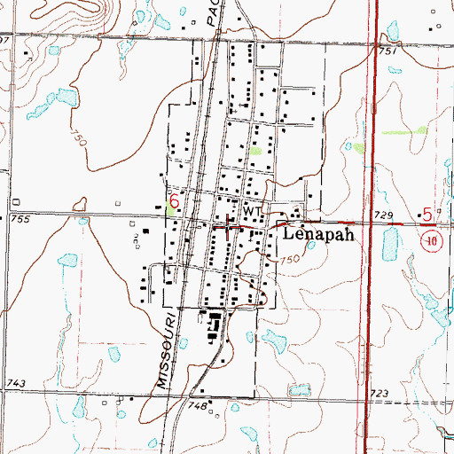 Topographic Map of Lenapah Fire Department, OK