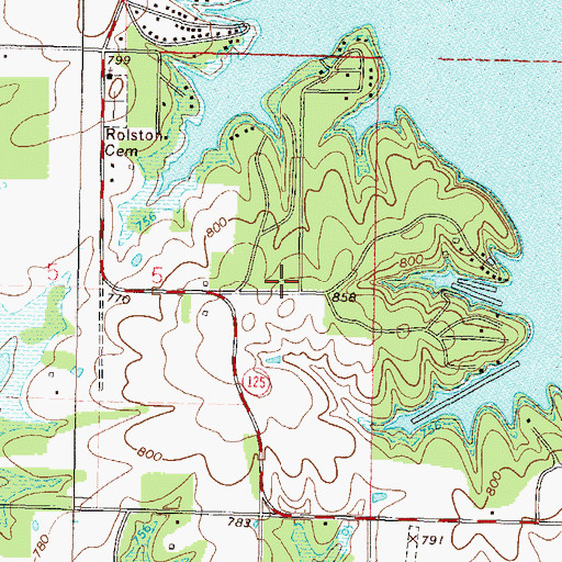 Topographic Map of Monkey Island Fire Association, OK