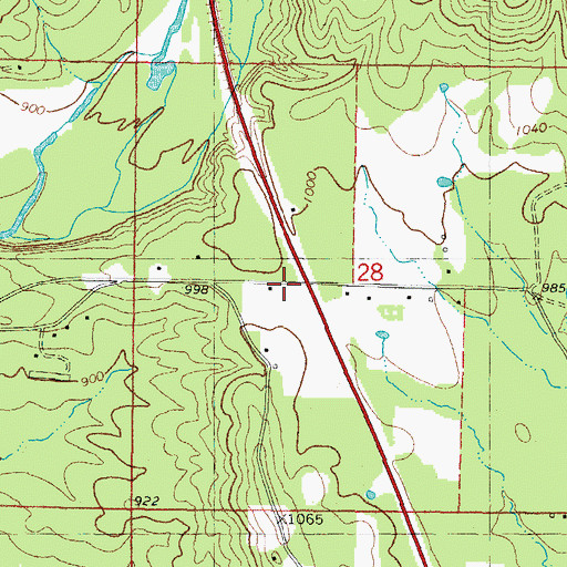 Topographic Map of Octavia - Smithville Rural Fire Association Station 1, OK