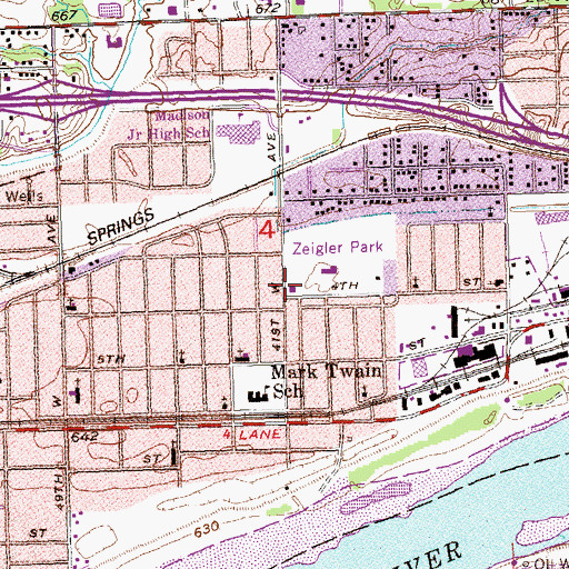 Topographic Map of Tulsa Fire Department Station 13, OK
