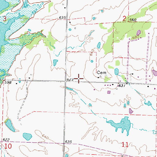 Topographic Map of Bug Tussle Volunteer Fire Department, OK