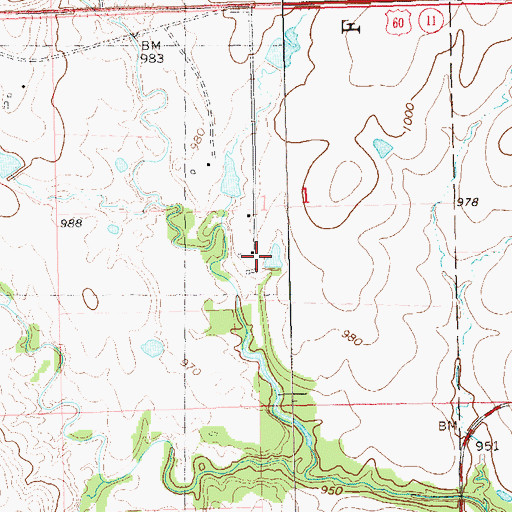 Topographic Map of Clear Creek Fire Department, OK