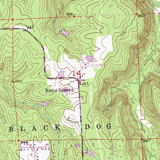 Topographic Map of Rock Fire Department Station 2, OK