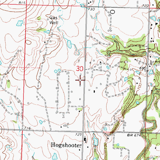 Topographic Map of Oglesby Civil Defense Station 2, OK