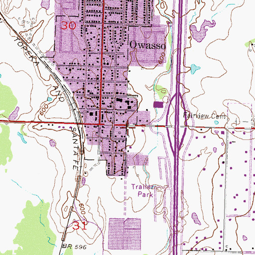 Topographic Map of Owasso Fire Department Station 2, OK