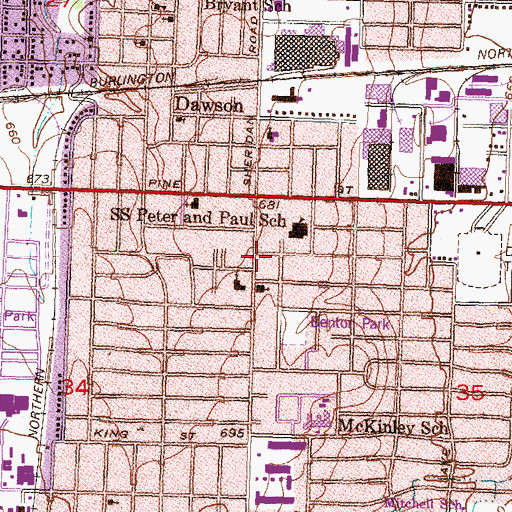 Topographic Map of Tulsa Fire Department Station 17, OK