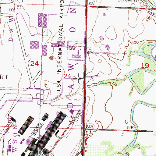 Topographic Map of Tulsa Fire Department Station 31, OK