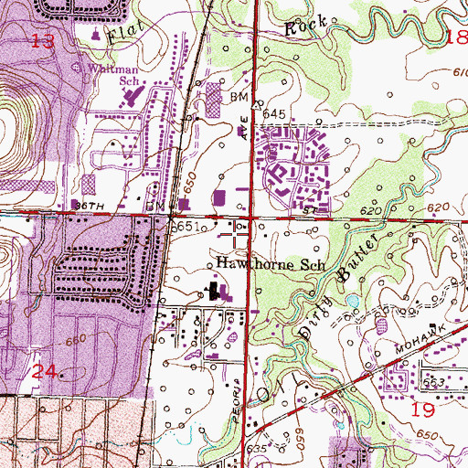 Topographic Map of Tulsa Fire Department Station 24, OK