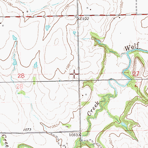 Topographic Map of River Road Volunteer Fire District, OK