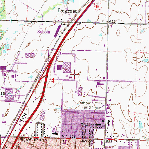 Topographic Map of Claremore Fire Department Station 3, OK