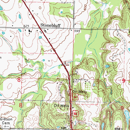 Topographic Map of Stone Bluff Volunteer Fire Department, OK