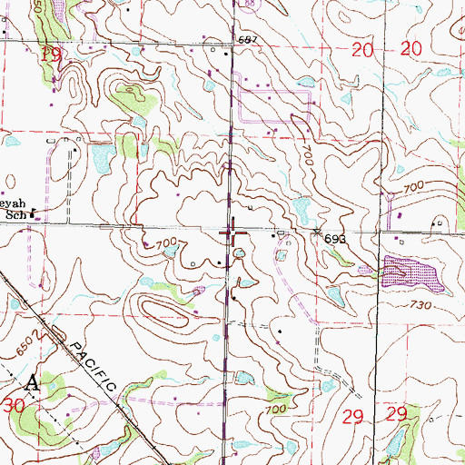 Topographic Map of Northwest Rogers County Fire Protection District Station 3, OK