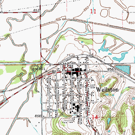 Topographic Map of Wellston Fire Department Substation, OK