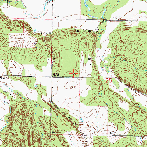 Topographic Map of Butler Volunteer Fire Department, OK