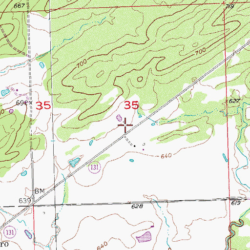 Topographic Map of Cairo Volunteer Fire Department, OK