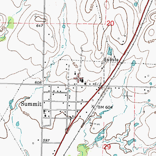 Topographic Map of Summit Volunteer Fire Department, OK