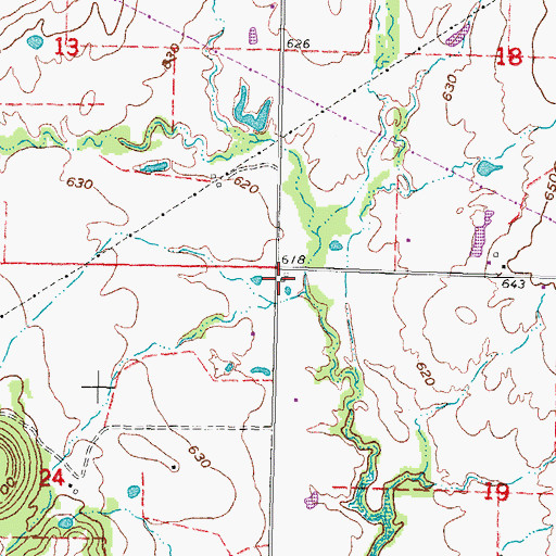 Topographic Map of Central High Volunteer Fire Department, OK