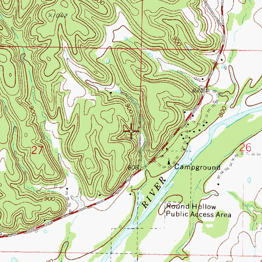 Topographic Map of Illinois River Association Fire Station, OK