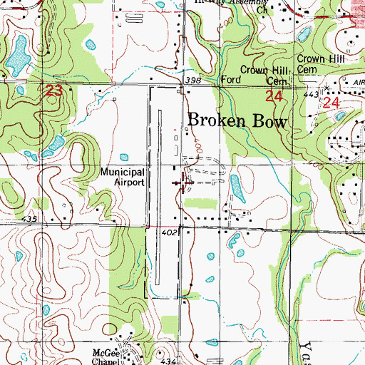 Topographic Map of McCurtain County Fire Training Center, OK